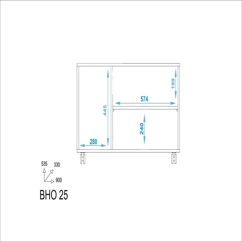 Armario Aparador Buffet 3 Portas E Rodinhas Bho25 Branco Preto Colombo