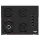 Cooktop Dako Glass 4 Bocas Tripla Chama Grades Em Aço Fundido