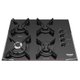 Cooktop Dako Glass 4 Bocas Tripla Chama Grades Em Aço Fundido