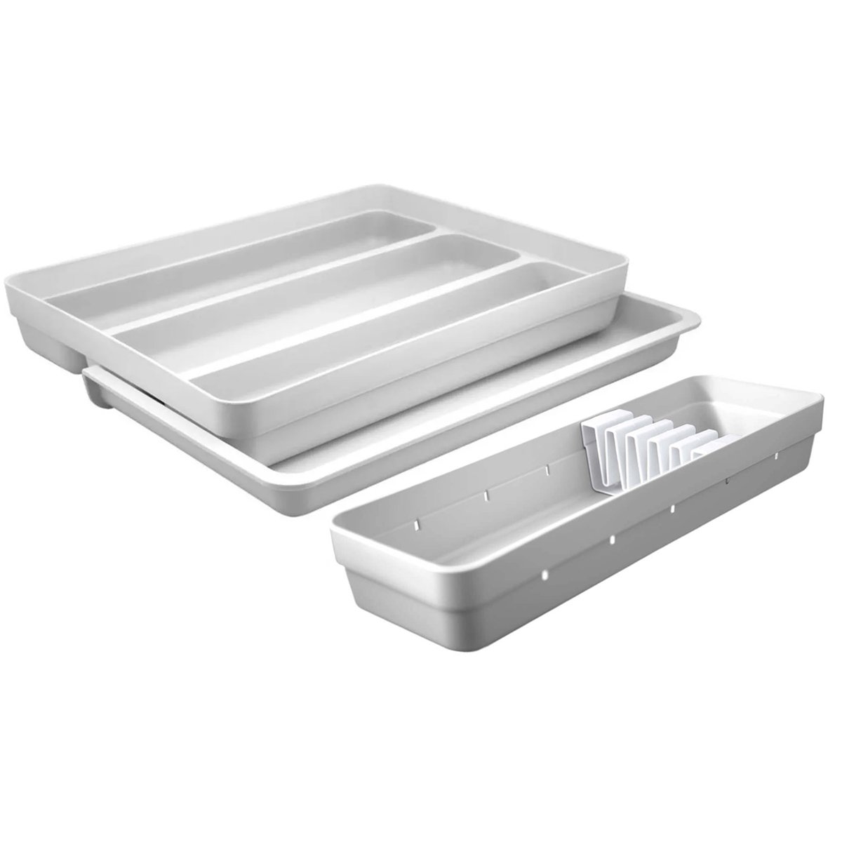 2 Organizador de Talheres Porta Talheres Gaveta Extensível