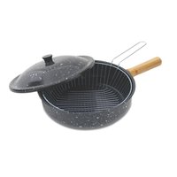 Fritadeira Panela Esmaltada Com Tampa E Cesto 2,7 litros Frituras