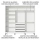 Guarda Roupa Casal 100% MDF Madesa Zurique 3 Portas de Correr de Espelho com Pés - Branco