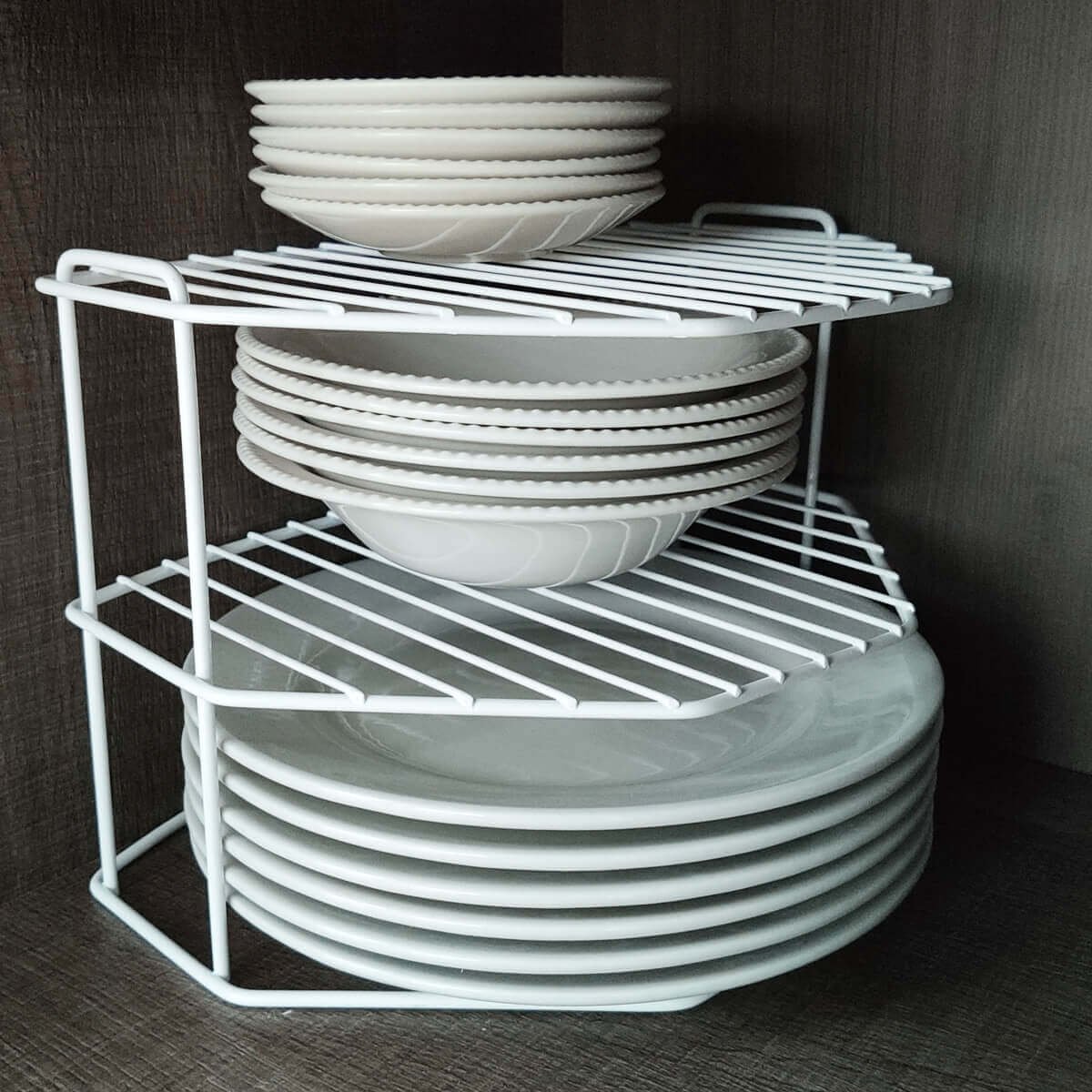 Suporte Organizador De Armario Porta Pratos Vertical Aramado Branco Colombo