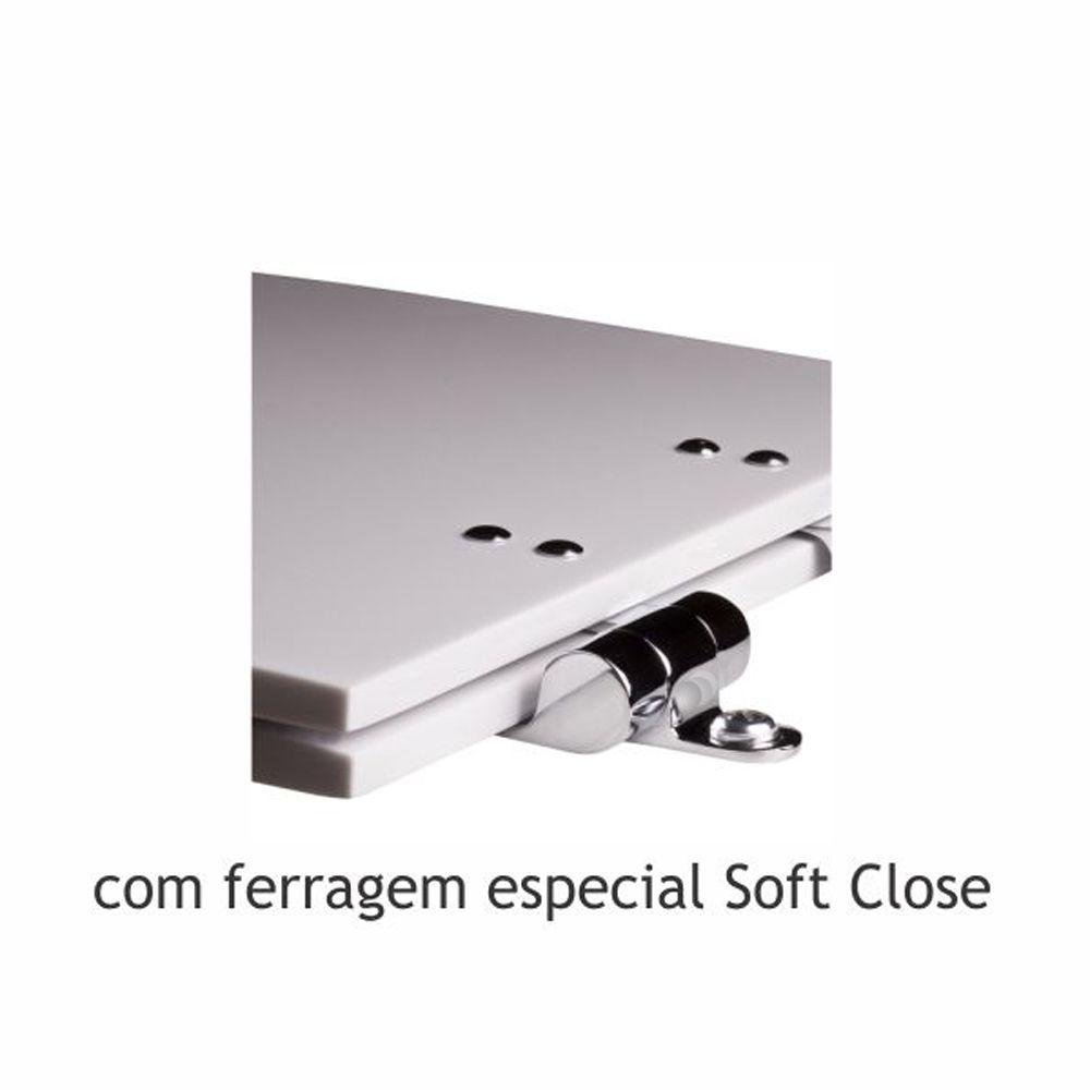 Assento Sanitario Poliester Com Amortecedor Fit Pergamon Bege