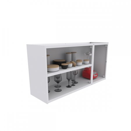 Armario De Cozinha Aereo Colormaq Roma 3 Portas 52 5x105cm Em Aco E Vidro Colombo