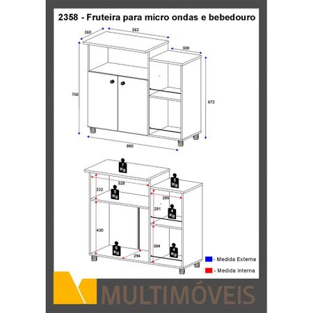 Armario Multiuso 2 Portas Multimoveis Colombo