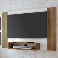 Painel Para Tv Até 42 Polegadas Cine Flex Off White/pinho/ripado - Artely Móveis
