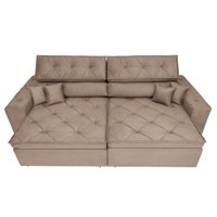 Sofá Austin 3,02m Retrátil, Reclinável com Molas no Assento e Almofadas, Tecido Suede Vinho