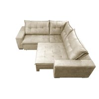 Sofa de Canto Retrátil e Reclinável com Molas Cama inBox Oklahoma 2,50m Suede Velusoft