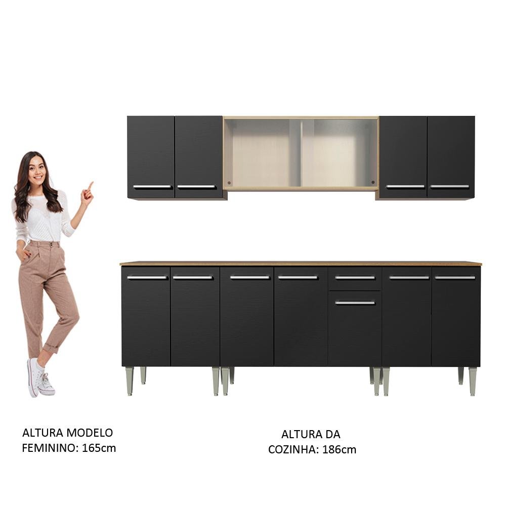Cozinha Completa Madesa Emilly Wind Com Balcao E Armario Aereo Miniboreal Colombo