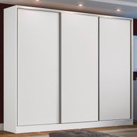 Guarda-Roupa Casal em MDF Madesa Zurique 3 Portas de Correr - Branco