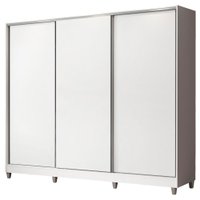 Guarda-Roupa Casal em MDF Madesa Zurique 3 Portas de Correr com Pés - Branco