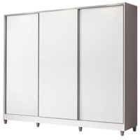Guarda-Roupa Juvenil em MDF Madesa Kevin 3 Portas de Correr com Pés - Branco