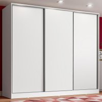 Guarda-Roupa Juvenil em MDF Madesa Kevin 3 Portas de Correr - Branco