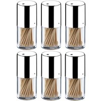 Conjunto 6 Paliteiros Inox Porta Palitos de Dente Restaurante Lancheria Brinox