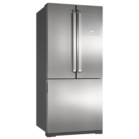 Refrigerador Brastemp Side Inverse 3 Portas 540L Frost Free Inox 127V BRO80AK