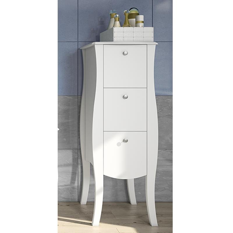 Armario P Banheiro Classe 3 Gavetas Madeira Mdf Branco Colombo