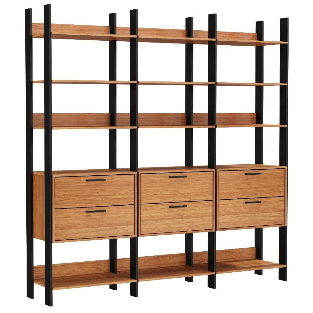 Armario Roupas Closet Casal 6 Gavetas 15 Prateleiras Mdf Preto Tw405 Dalla Costa Colombo