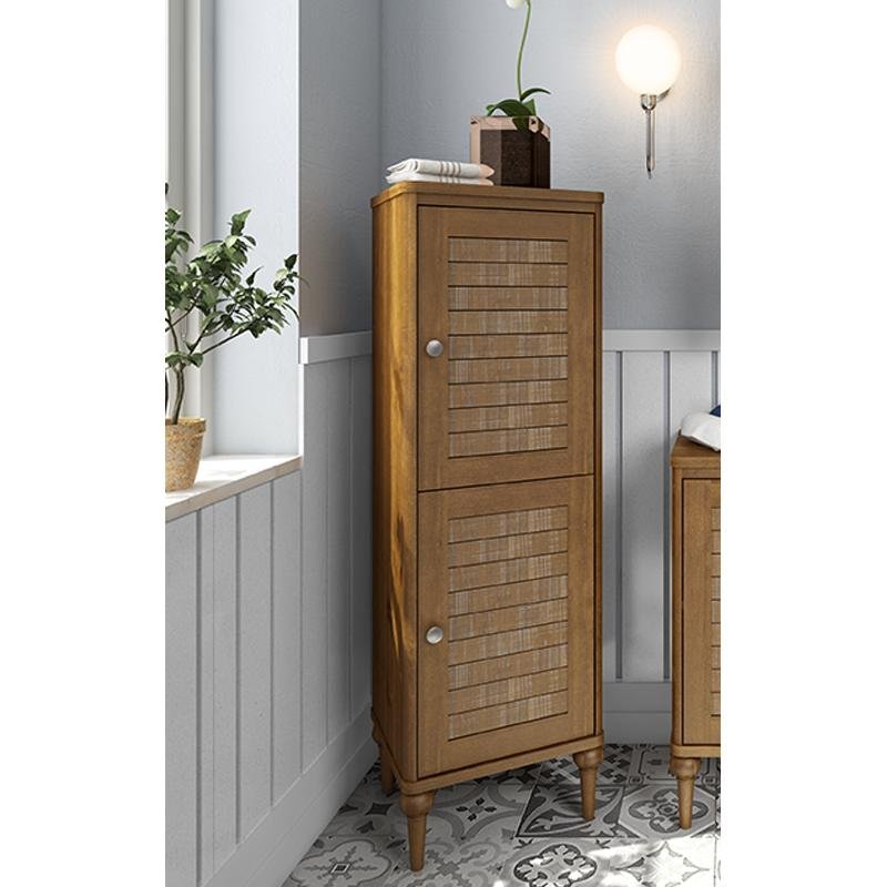 Armario De Banheiro Inova Mogno Natural C 2 Portas Garapa Colombo
