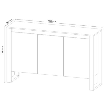 Armario Para Escritorio Horizontal 3 Portas Me4147 Branco Tecno Mobili Colombo
