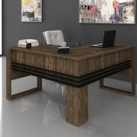 Mesa Para Escritório Angular Me4145 Nogal/preto - Tecno Mobili