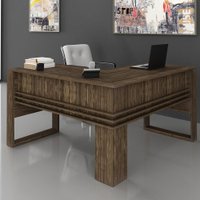 Mesa Para Escritório Angular Me4145 Nogal - Tecno Mobili