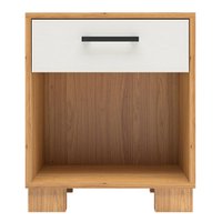 Mesa De Cabeceira 1 Gaveta 100% Mdf W343 Freijó/off White - Dalla Costa