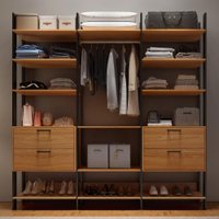 Closet 4 Gavetas 12 Prateleiras 100% Mdf Tw404 Freijó/preto Fosco - Dalla Costa
