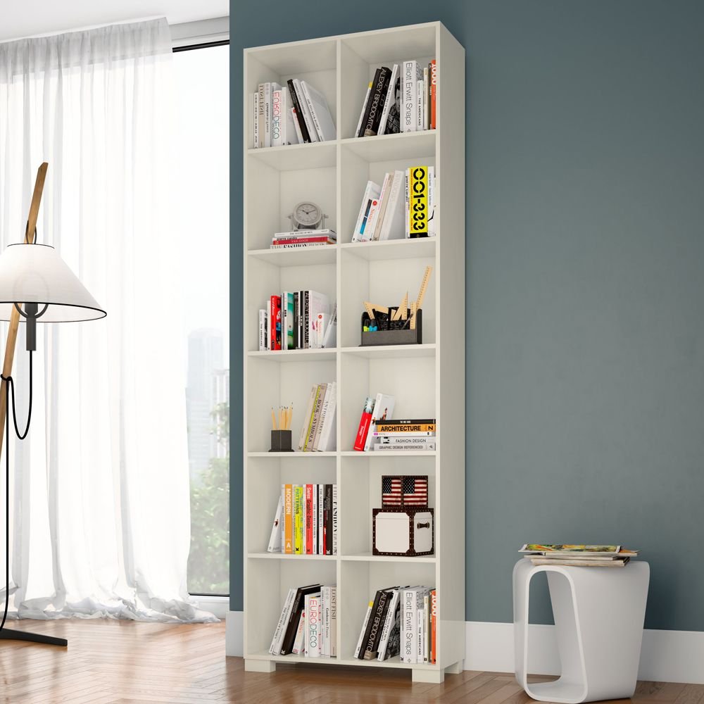 Estante Para Livros 100 Mdf A1 Off White Dalla Costa Colombo