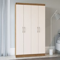 Armário Multiuso Dueto 4 Portas 8 Prateleiras 5000 Off White/nogueira - Doripel