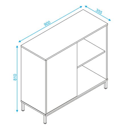 Armario Multiuso 1 Porta Bmu 35 Branco Metal Preto Brv Moveis Colombo