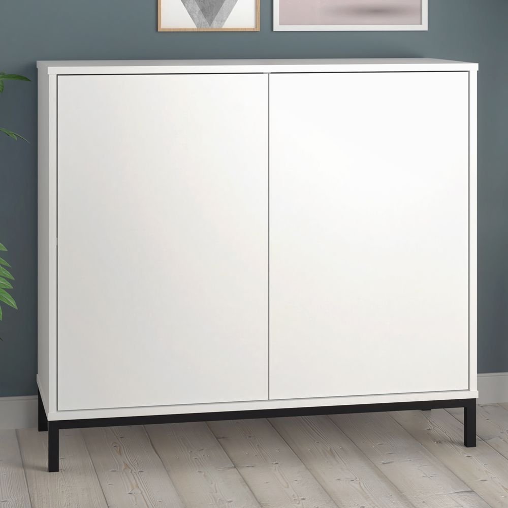 Armario Multiuso 2 Portas Bmu 34 Branco Preto Brv Moveis Colombo