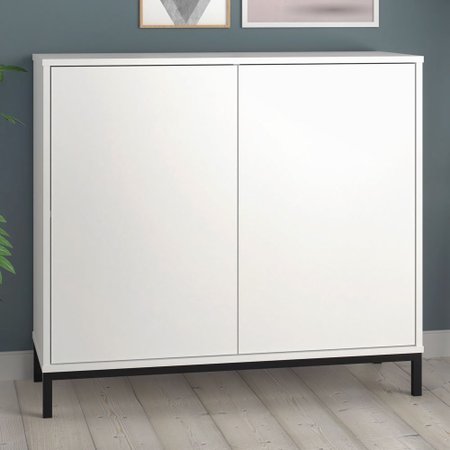 Armario Multiuso 2 Portas Bmu 34 Branco Preto Brv Moveis Colombo