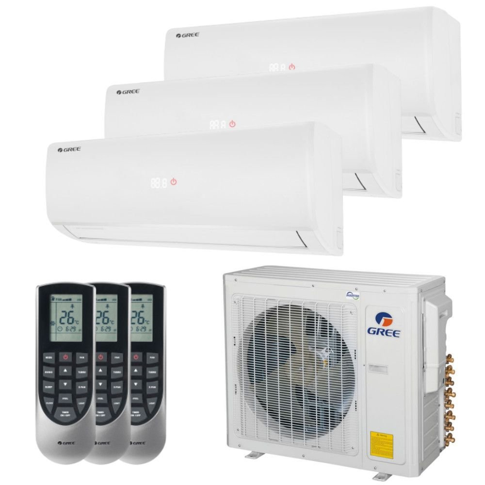 Ar Condicionado Tri Split Inverter Gree 30000 BTUs 2x9000 12000 Q F ar-condicionado-tri-split-inverter-gree-30000-btus-2x9000-12000-q-f