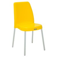 Cadeira Tramontina Vanda Amarela sem Braços em Polipropileno com Pernas Anodizadas Tramontina