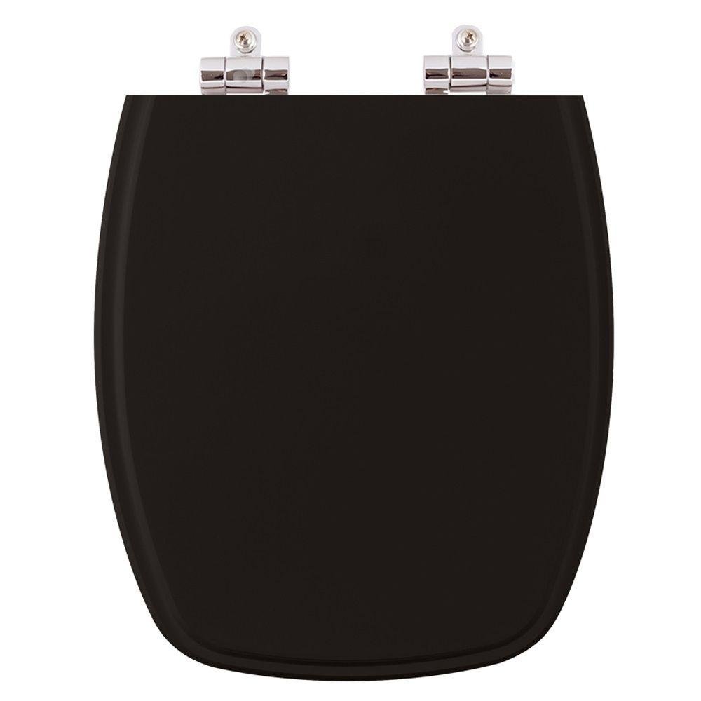 Assento Sanitario Poliester Com Amortecedor Stylus Preto Para Vaso