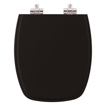 Assento Sanitario Poliester Com Amortecedor Stylus Preto Para Vaso