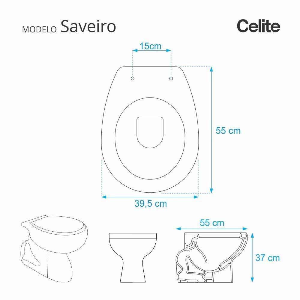 Assento Sanitario Decorado Borboleta Saveiro Para Vaso Celite