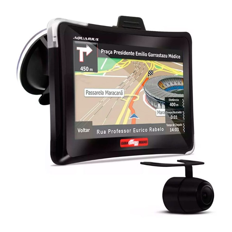 GPS Automotivo Quatro Rodas com Câmera de Ré e TV Digital Tela 7.0