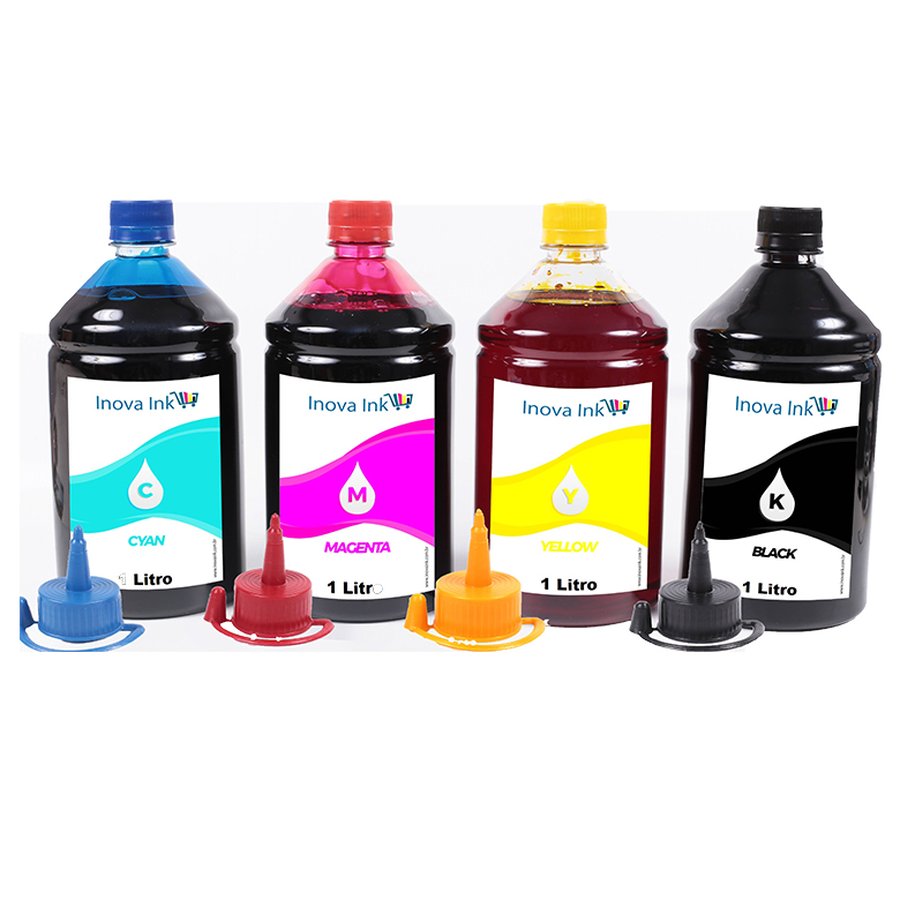 Kit 4 Tintas Para Epson Ecotank L380 1 Litro Inova Ink 6580