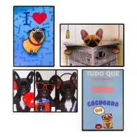 Kit 04 Placas de MDF Decorativas Dog 19,5x29,5 - D'Rossi