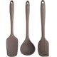 Kit Utensílios Silicone Talheres De Silicone Para Cozinha Colher Concha Espátula Cinza