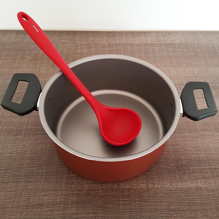 Concha de Silicone Para Cozinha Utensílio Cozinha Silicone Concha Vermelha Brinox Concha de Silicone Para Cozinha Utensílio Cozinha Silicone Concha Vermelha Brinox