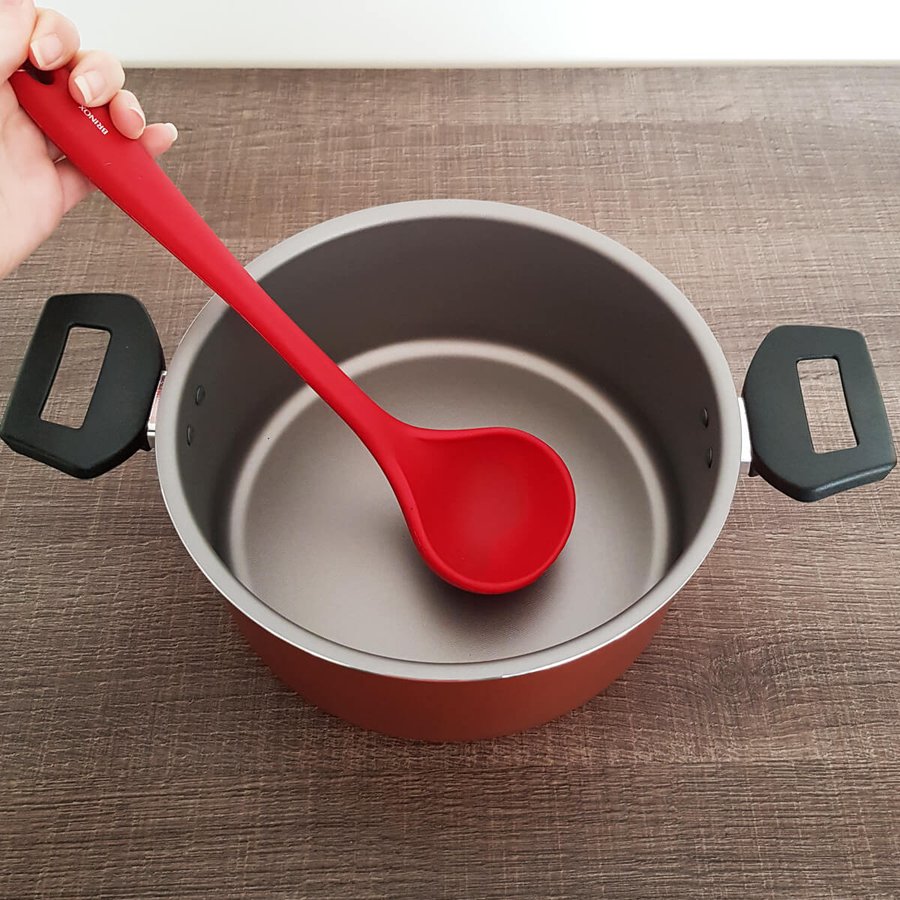 Concha de Silicone Para Cozinha Utensílio Cozinha Silicone Concha Vermelha Brinox Concha de Silicone Para Cozinha Utensílio Cozinha Silicone Concha Vermelha Brinox