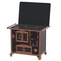 Fogao A Lenha N 2 Princess Preto Rose Gold Com Tampa Saída Direita ou Esquerda