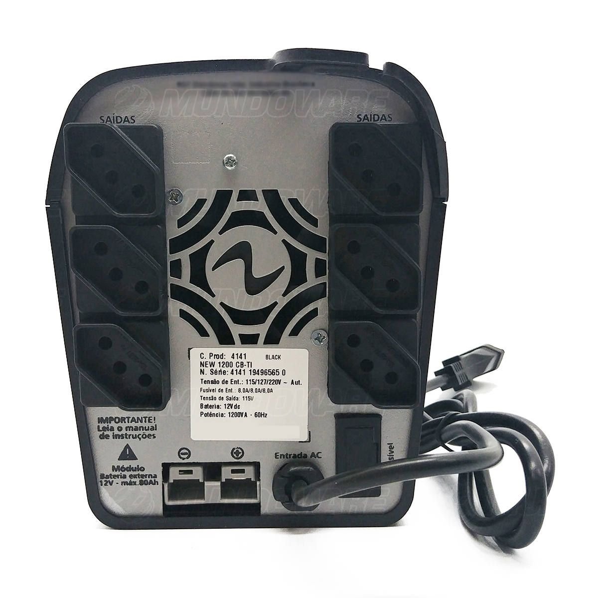 Nobreak 1200VA 600W Conector de Bateria Externa Trivolt 6 Tomadas  Estabilizador Filtro EasyWay 4141 - Colombo