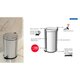 Lixeira inox 20 litros com pedal e balde interno Tramontina 94538120