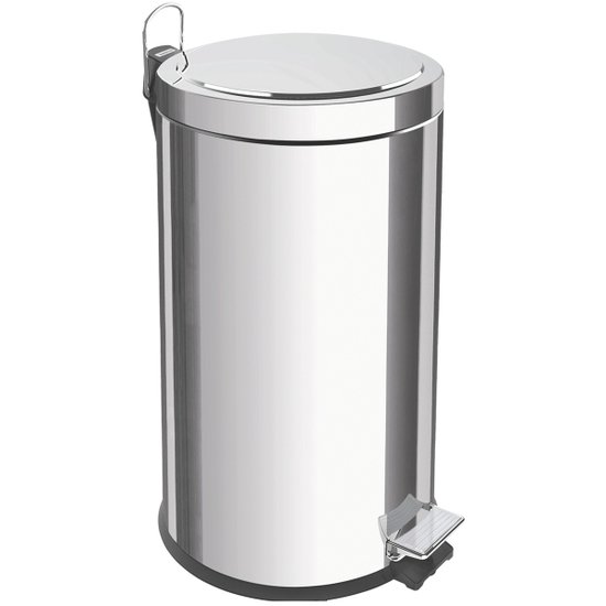 Lixeira inox 20 litros com pedal e balde interno Tramontina 94538120