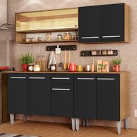 Cozinha Completa Madesa Emilly Dance com Balcão e Armário Vidro Reflex