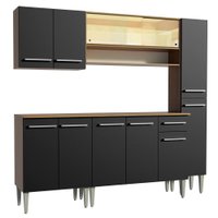 Cozinha Completa Madesa Emilly Sky com Armário Vidro Reflex e Balcão